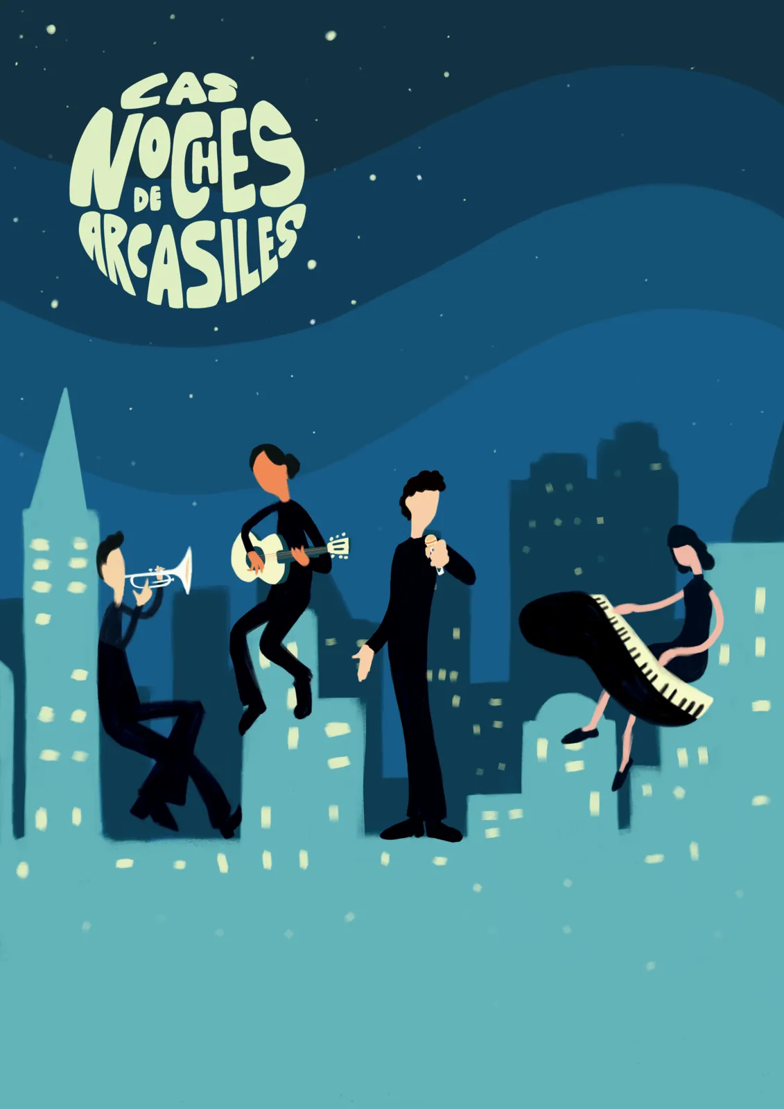 Cartel ilustrado de Las Noches de Arcasiles
