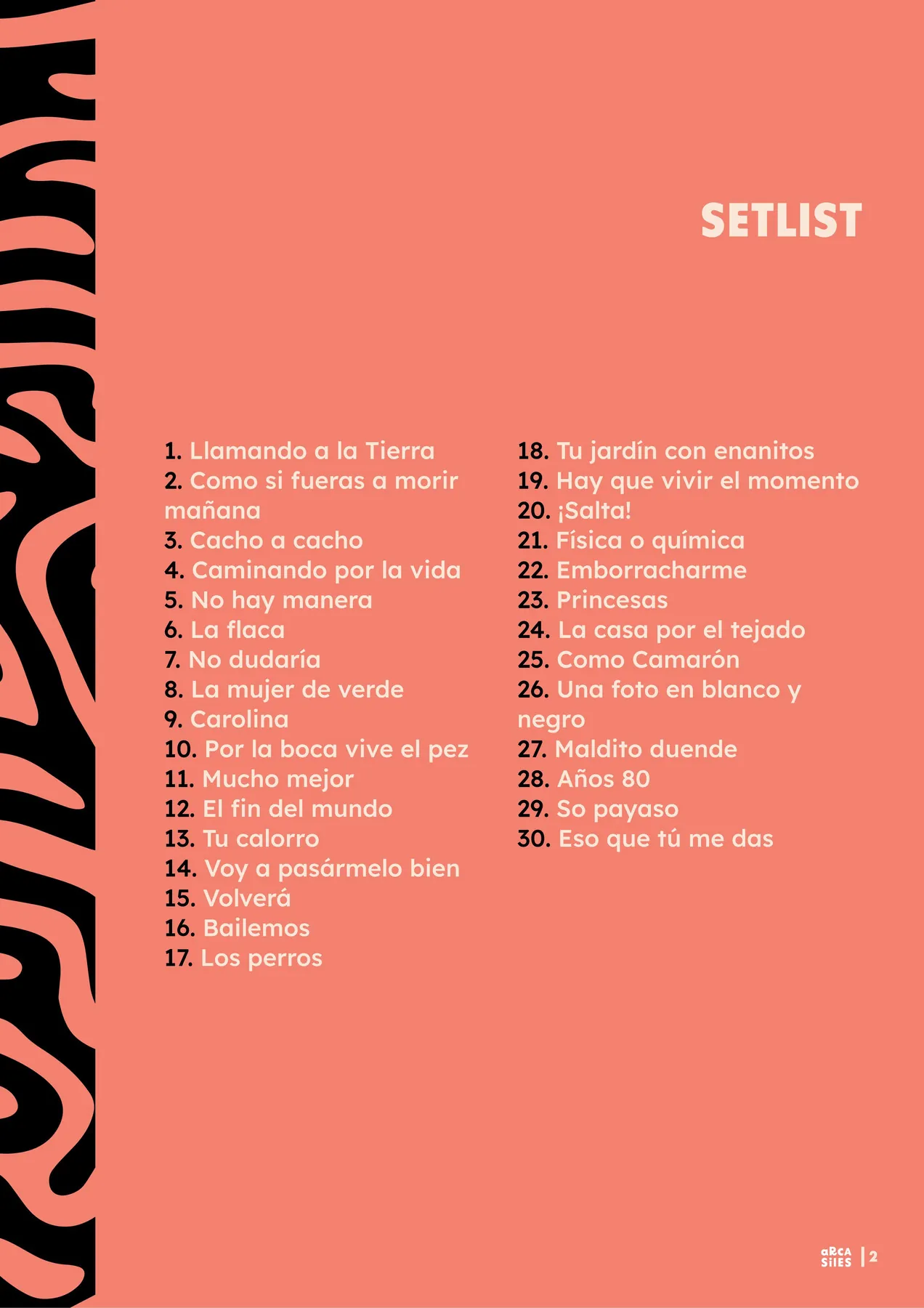 Vega Soul Band · Repertorio · página 3